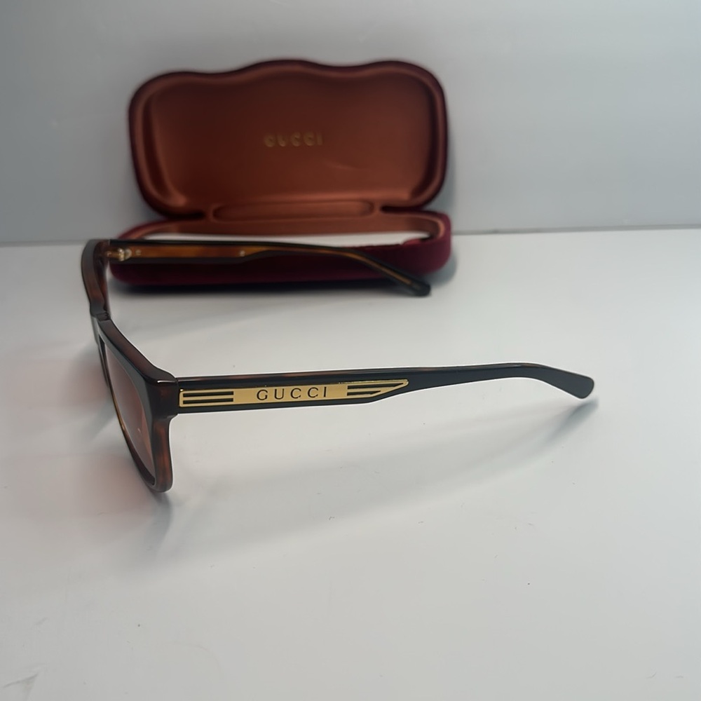 Gucci Sunglasses Men's GG0980S 002 Black/Orange Lenses - Picture 5 of 13